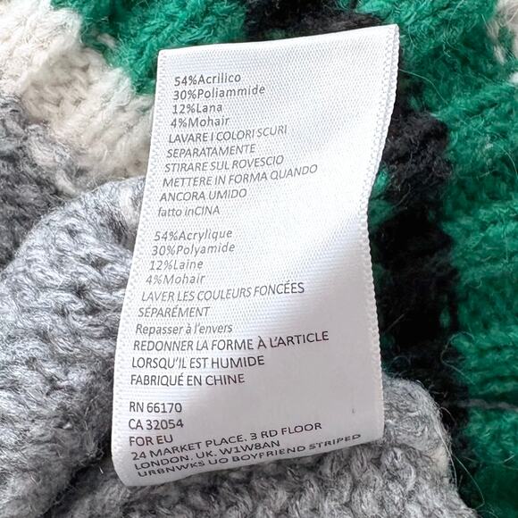 Urban Outfitters Oversized Striped Boyfriend Sweater Small Preppy Academia Crew - Picture 8 of 10